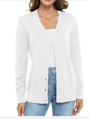 Uvplove Women Long Sleeve Soft Basic Knit Cardigan Sweater Size 2XL 